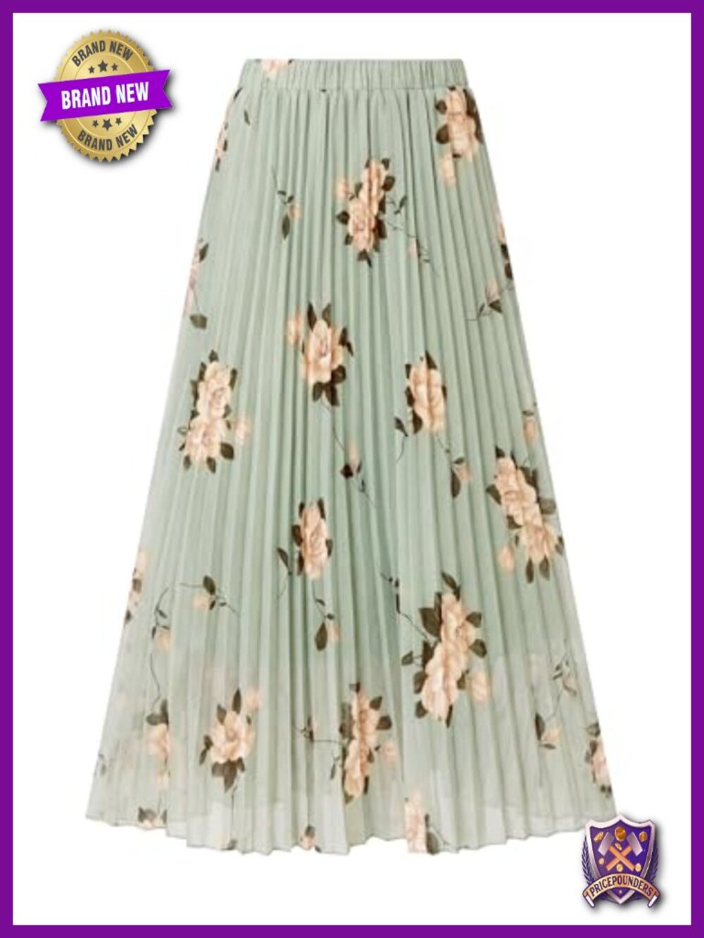 Flowy Chiffon Pleated A-Line Maxi Skirt with Full Lining